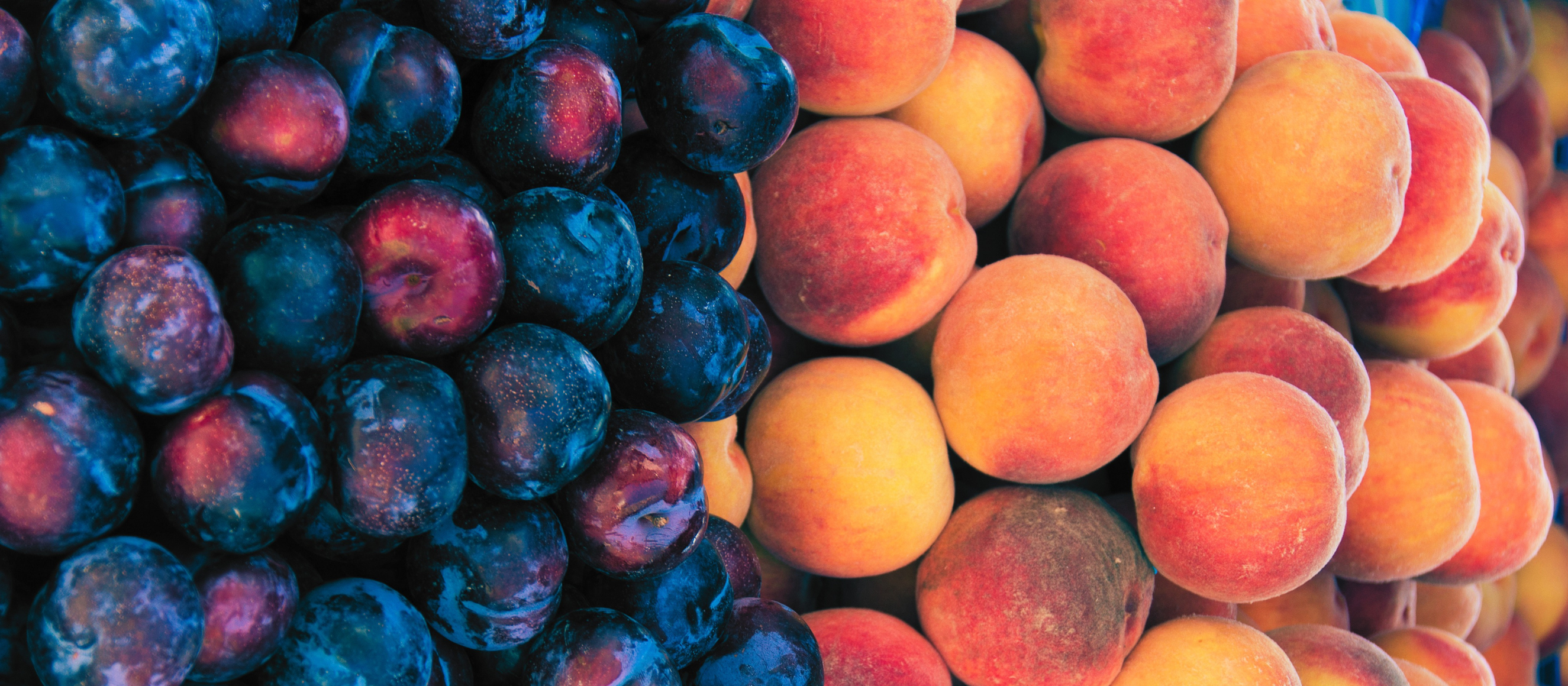 Photo of a bunch peaches and plums