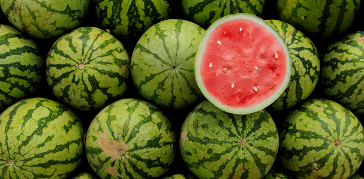 Photo of a stack of watermelons